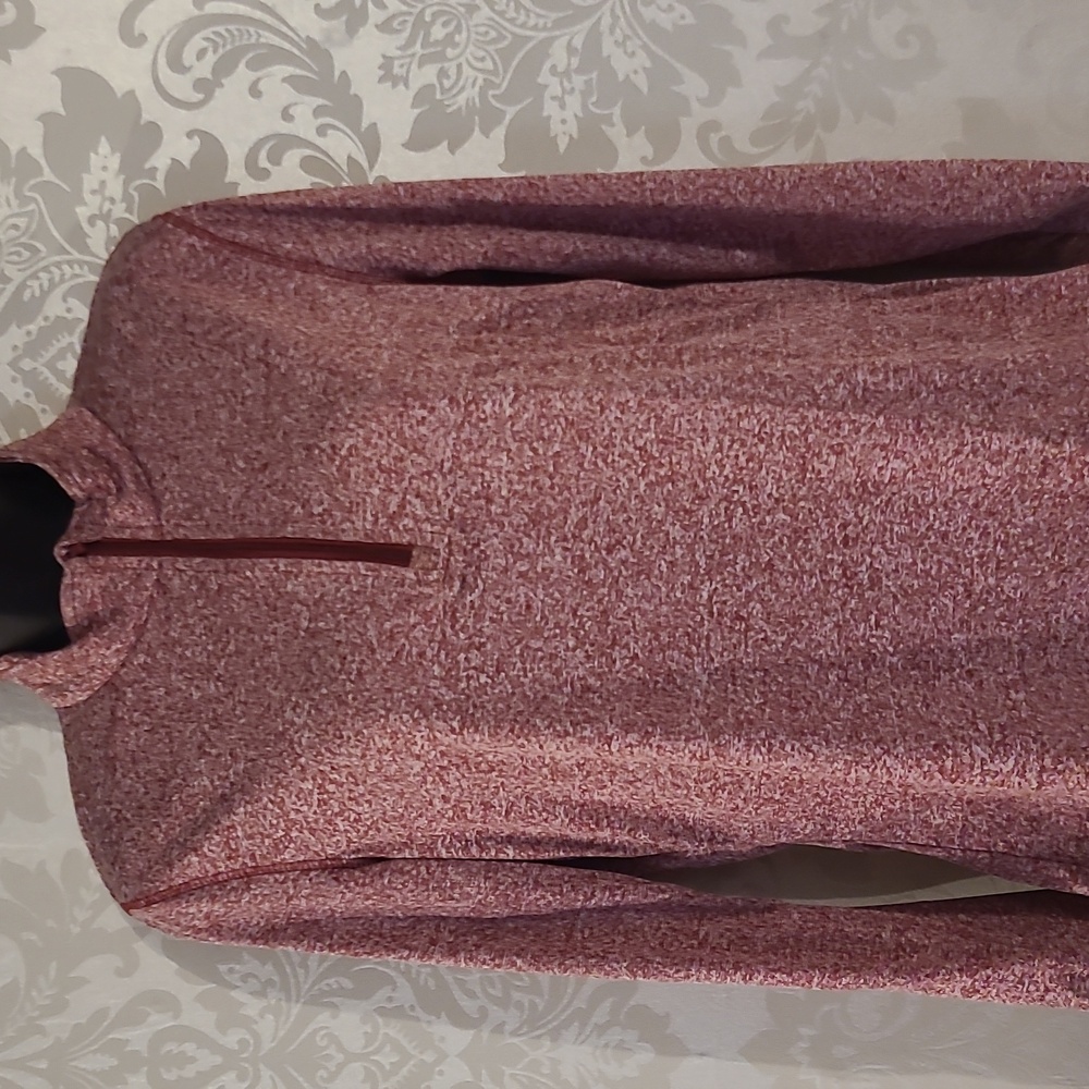 Women's Heathered Burgundy Quarter-Zip Top - Picture 2 of 6